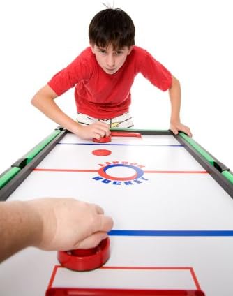 Brybelly Pucks & Paddles – Juego de dos paletas de hockey de aire de 2.5 pulgadas y discos de 3.25 pulgadas – Discos de repuesto y mazos empujadores