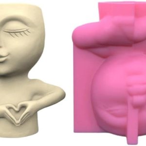 Love Girl – Molde de silicona de yeso para suculentas, maceta de hormigón, florero, yeso, cemento, arcilla, soporte para velas, molde para Love Girl – Molde de silicona de yeso para suculentas, maceta de hormigón, florero, yeso, cemento, arcilla, soporte para velas, molde para