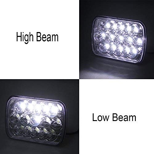 2 faros delanteros rectangulares de 45 W, 7 x 6, 5 x 7 pulgadas, 6052 6054 H5054 H5054 H6054 HiBajo, repuesto de haz sellado para Chevy Express