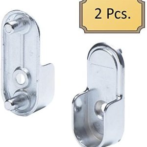 Soportes ovalados para barra de armario con pasadores de 0.197 in orientados hacia atrás  0.591 in x 1.181 in  Cromo pulido  Paquete de 2 Soportes ovalados para barra de armario con pasadores de 0.197 in orientados hacia atrás  0.591 in x 1.181 in  Cromo pulido  Paquete de 2