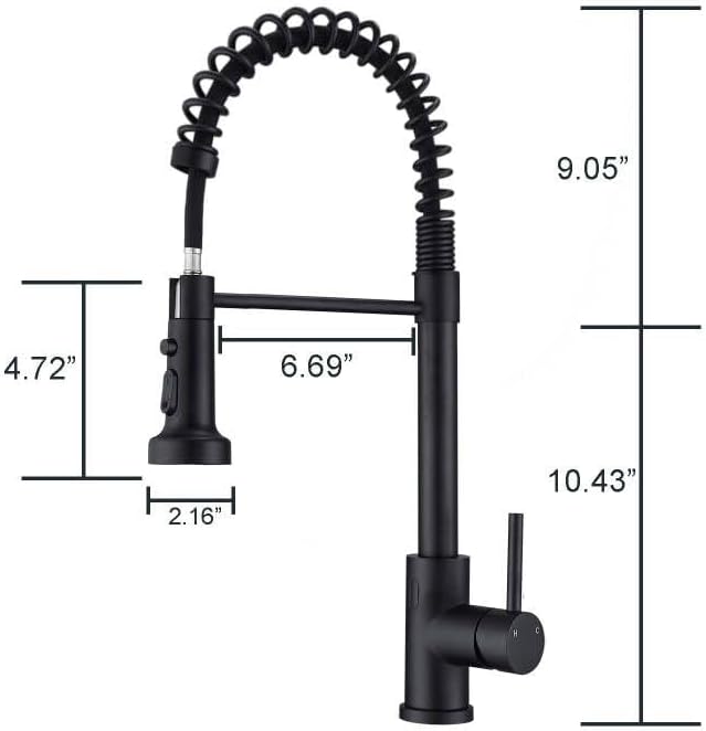 Avola Grifo de cocina sin contacto negro mate manos libres con rociador extraíble, doble función, sensor de movimiento, acero inoxidable, 20 pulgadas