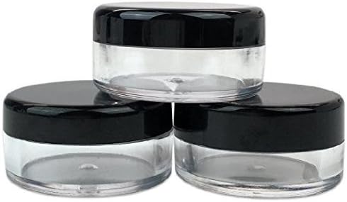 10 frascos cosméticos de plástico transparente de 0.5 onzas  Botellas de muestra redondas recargables vacías con tapa de rosca negra para uso en