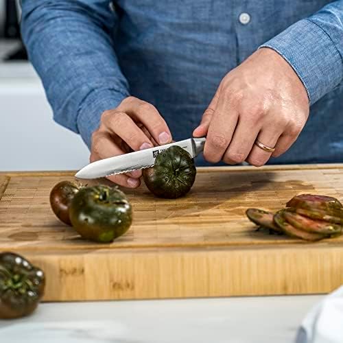 Zwilling All Star – Cuchillo multiusos alemán afilado de 5 pulgadas, cuchillo de tomate, fabricado en una fábrica alemana propiedad de la empresa