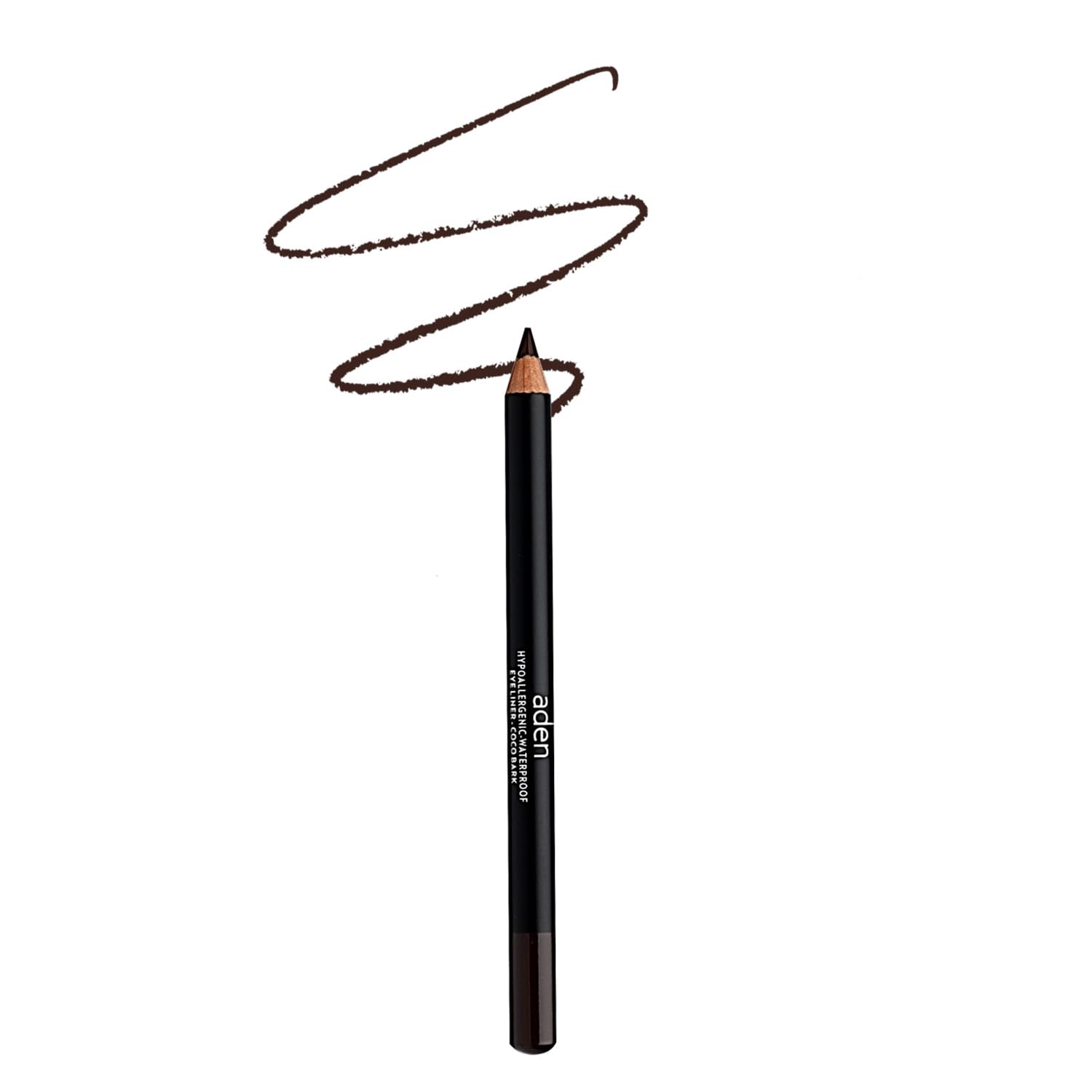 aden Lápiz delineador de ojos, duradero, hipoalergénico e impermeable, sin aceite y altamente pigmentado (20 cortezas de coco)