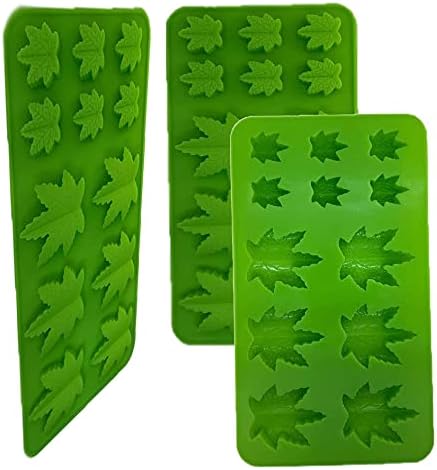Molde de silicona para hojas, gomitas, para magdalenas, galletas, chocolate, fondant, vegetación, caramelo, polímero, arcilla, cáñamo, 3 moldes