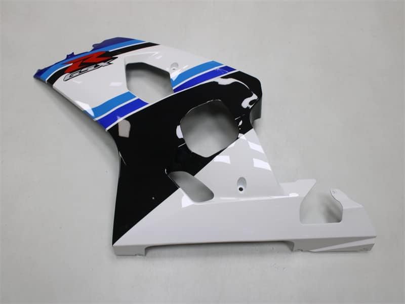 Completo blanco azul negro carenado apto para Suzuki 2004 2005 GSXR 600750 Molde de inyección ABS plástico Carrocería nuevo mercado de accesorios
