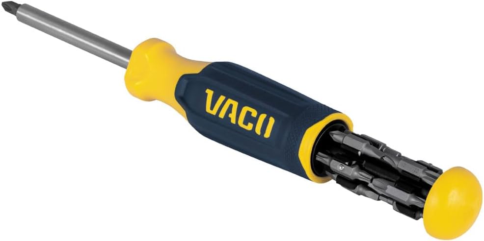 VACO VAC1230 Destornillador multibroca, herramienta magnética 23 en 1 con destornillador de tuerca de 14 pulgadas y mango cómodo