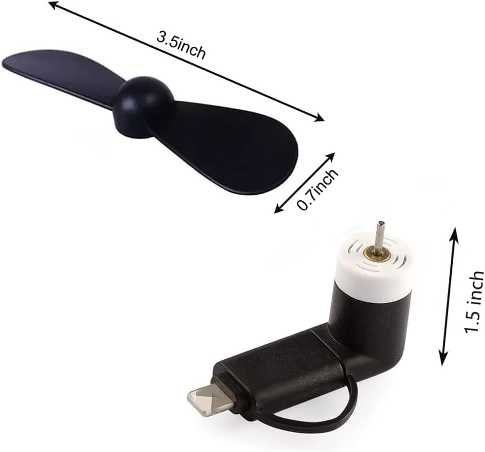 Mini ventilador de teléfono celular, 6 paquetes de ventiladores 2 en 1 para teléfonos móviles compatibles con iPhoneiPadAndroid SmartphoneTablet