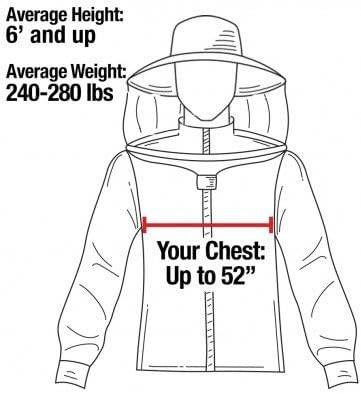 FOREST BEEKEEPING SUPPLY Chaqueta de algodón transpirable de alta calidad con velo redondo, chaqueta profesional de apicultor YKK con cremalleras de