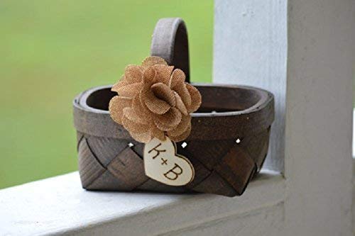 Rustic Flower Girl Basket Country Flower Girl Basket Burlap Wedding Rustic Wedding Decor