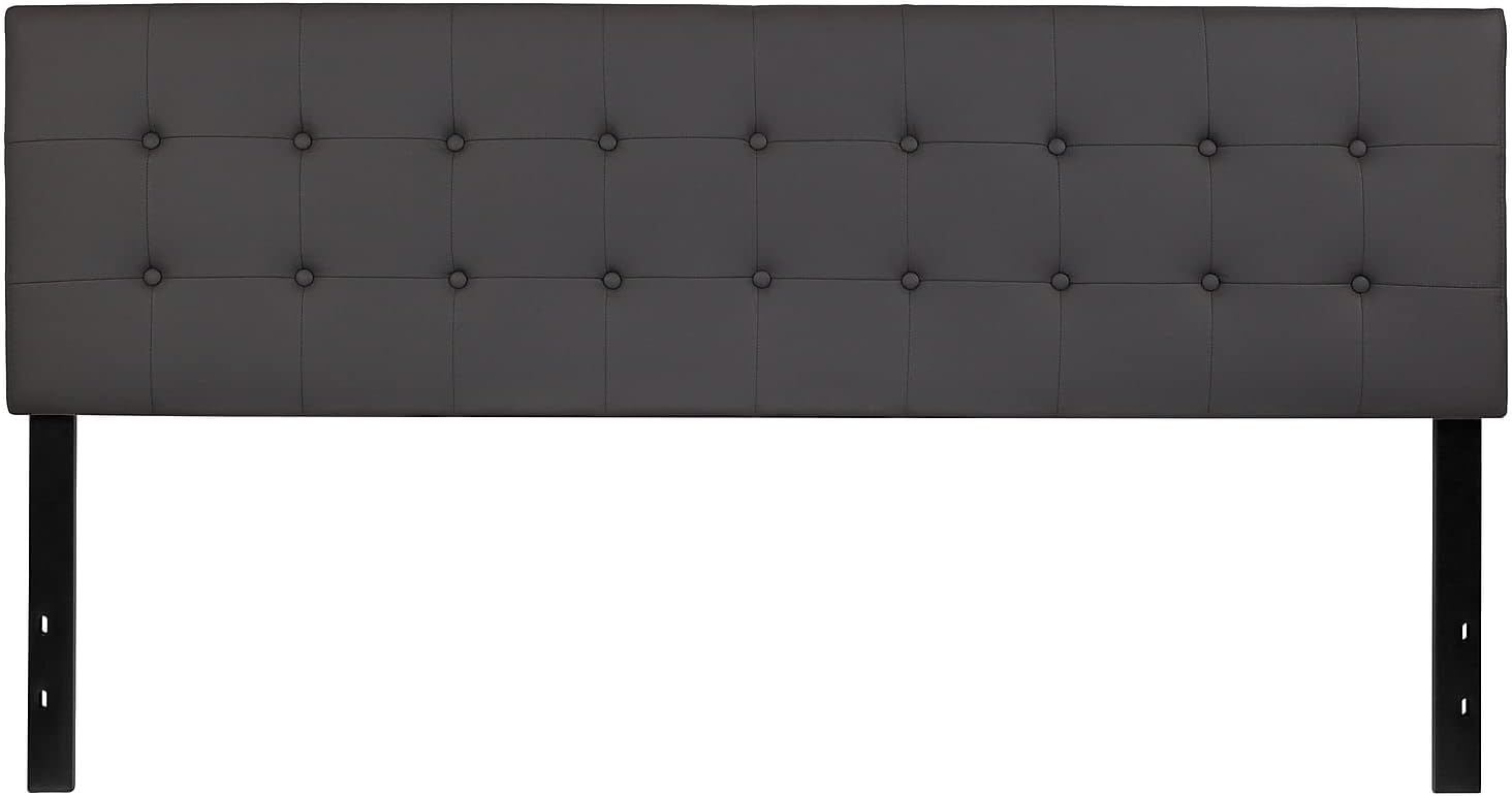 Flash Furniture Bedford – Cabecero de cama doble tapizado con ribete de uñas en tela beige