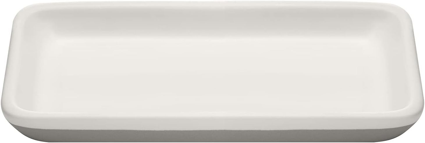 Full Circle Keep, Tray, Love – Bandeja organizadora de cerámica para baño y cocina, color blanco