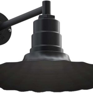 Steel Lighting Co. Highland Park – Luz de granero  Montada en la pared al aire libre  Onda radial de 16 pulgadas  Brazo recto de 11 pulgadas  Estilo Steel Lighting Co. Highland Park – Luz de granero  Montada en la pared al aire libre  Onda radial de 16 pulgadas  Brazo recto de 11 pulgadas  Estilo