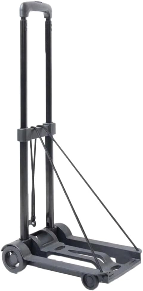 SOLUSTRE Carrito de compras plegable para comestibles, negro, 4 ruedas, material de hierro duradero, fácil de transportar y almacenar, ideal para
