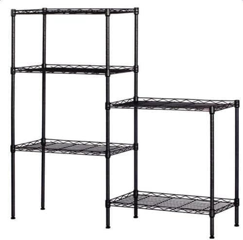 DUNBE Estante negro de 5 niveles de alambre ajustable estantería de metal estante garaje