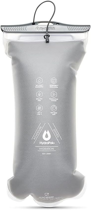 HydraPak Velocity IT (depósito de hidratación de 1,5 L o 2 L)  Vejiga de agua aislada para paquete de hidratación  Válvula de mordida autosellante,