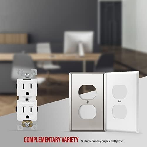 ENERLITES Tomas de receptáculo dúplex, resistentes a manipulaciones, grado comercial, 15 A 125 V, autoconexión a tierra, 2 polos, 3 cables, 5-15R,