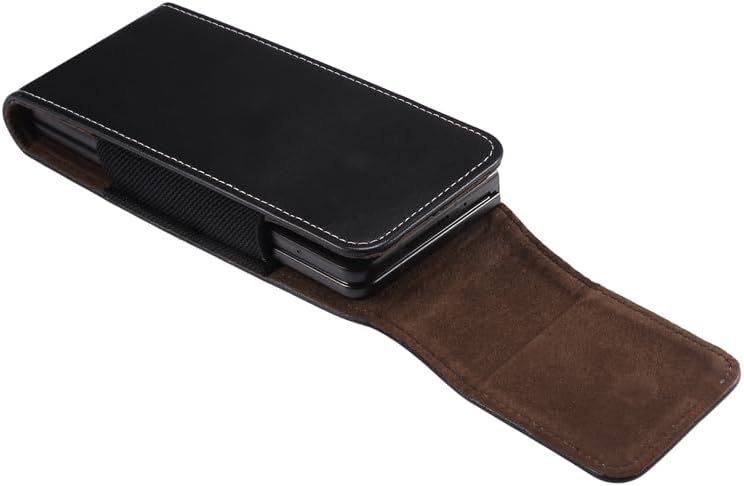 LBYZCASE Funda para teléfono Samsung Galaxy Z Fold 5432 con clip para cinturón, funda clásica de piel sintética con trabilla para cinturón, cierre