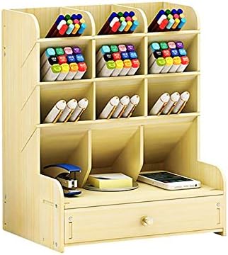 Catekro Organizador de escritorio de madera con cajones, organizador de escritorio, organizador de suministros de arte, organizador de suministros