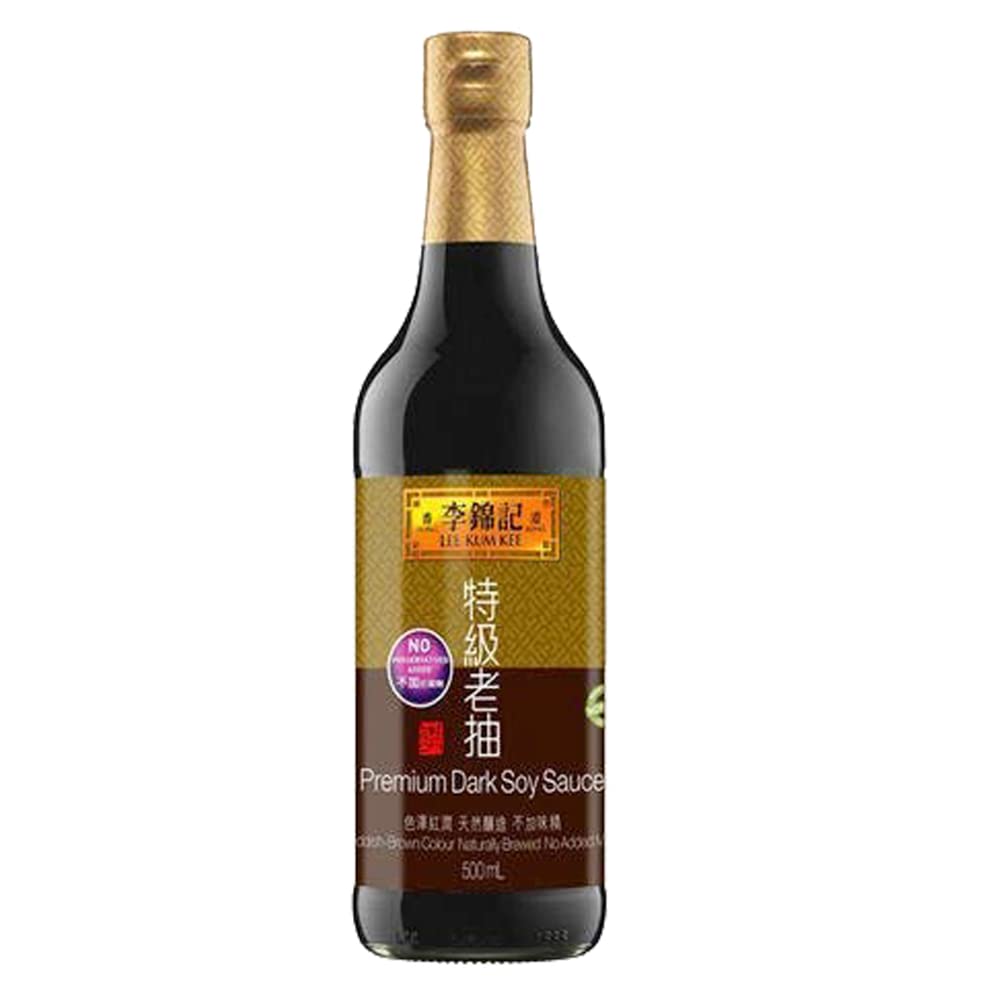 Lee Kum Kee Salsa de soja oscura de 16.9 onzas, 1 paquete viene con 1 cuchara Eelicious