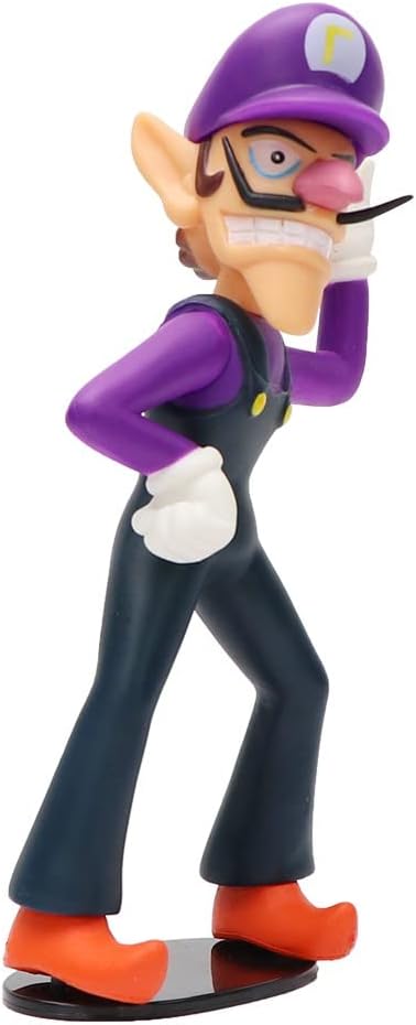 Super All Star Collection Bad Guy Waluigi figura de acción de juguete con sombrero morado de 7.2 pulgadas