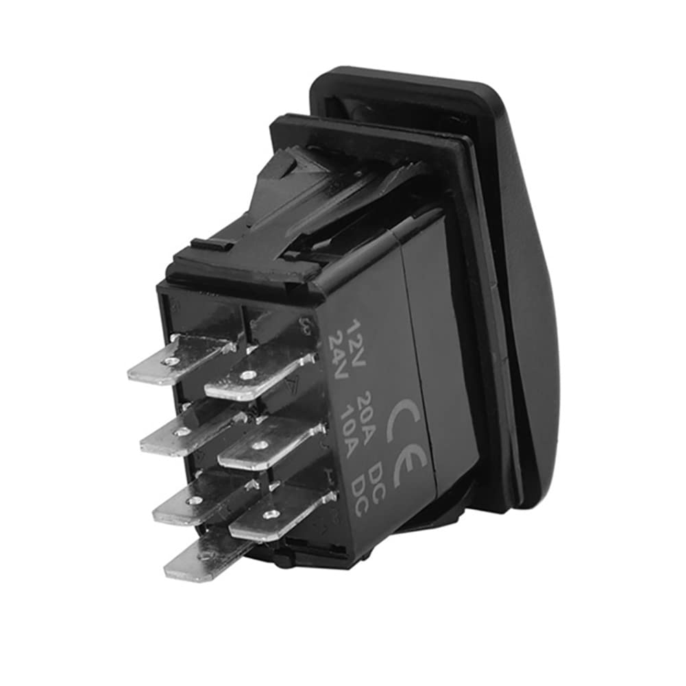 Interruptor basculante momentáneo de cabrestante LED verde de 12 V 24 V, 7 pines (encendido), apagado (encendido), encendidoapagado, interruptor
