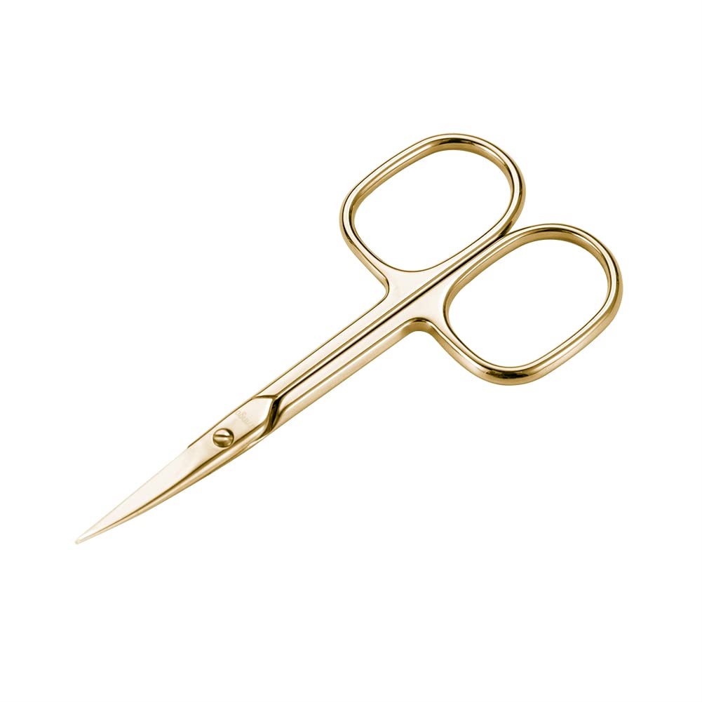 LIVINGO Tijeras para cutículas de acero inoxidable, hoja curvada afilada de alta calidad, multiusos, cejas afiladas para cutículas, manicura,