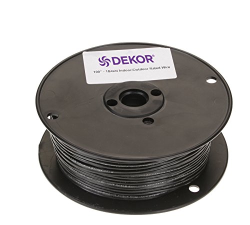 Dekor 18 calibre 2 conducto bajo voltaje negro alambre 100′ longitud carrete para uso al aire libre
