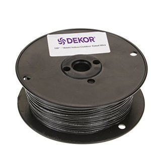 Dekor 18 calibre 2 conducto bajo voltaje negro alambre 100′ longitud carrete para uso al aire libre Dekor 18 calibre 2 conducto bajo voltaje negro alambre 100′ longitud carrete para uso al aire libre