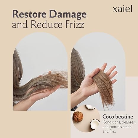 Xaiel – Acondicionador de folículo profundo  Aumenta el volumen y el brillo  Hidratante, reparador para cabello seco y dañado  Con biotina,