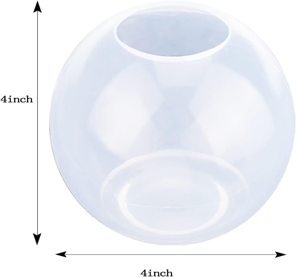 Molde de resina de esfera grande de 4 pulgadas, diseño de una sola pieza, moldes de silicona de bola redonda 3D para arte de resina, resina epoxi,