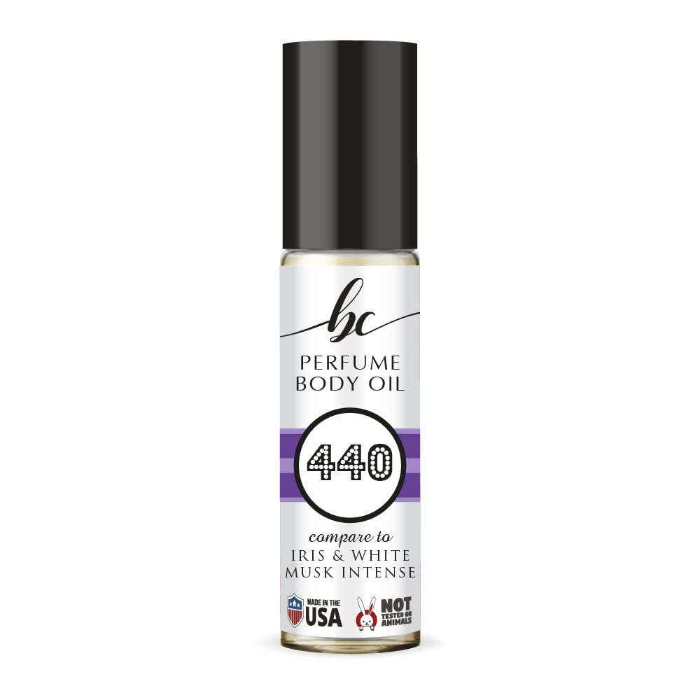 BC Perfume 440 Inspirado en Jo M Iris & White Musk Intense para mujeres, réplica de aceite corporal, Dupes, muestra sin alcohol, tamaño de viaje,