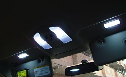 iJDMTOY (2 bombillas LED 3-SMD 1.142 in 6614F para luces de espejo de tocador de visera solar de coche, color blanco xenón