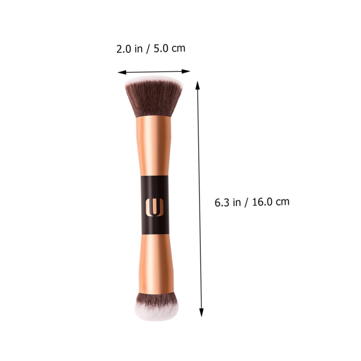 NOLITOY Brocha de maquillaje de doble extremo, herramientas faciales, bronceador, rubor líquido, sombra de ojos, cepillo de polvo, cepillo de