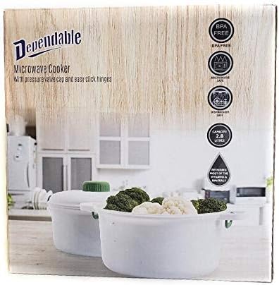 Eco Friendly Microwave Pressure Cooker Steamer Healthy Cooking Quick Fast Vegetables Meats Poultry Fish Rice Cooker No Oil Needed! BPA FREE