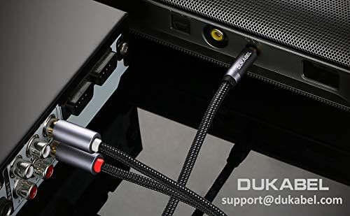DUKABEL Adaptador estéreo hembra de 0.138 in a 2 RCA, conector de audio estéreo de 0.138 in a 2 conectores RCA macho a auriculares 3.5 Y cable