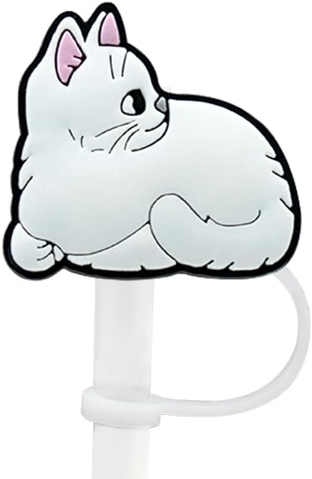 I Love Cat – Fundas de paja para Stanley de 30 y 40 onzas, fundas de paja de 0.394 pulgadas, bonitos adornos de paja de dibujos animados para vasos,