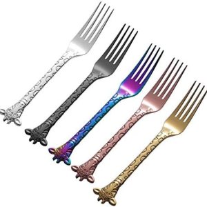 MBB 5 PC mango jirafa servir tenedores postres recoger comida servidor acero inoxidable cubiertos vajilla MBB 5 PC mango jirafa servir tenedores postres recoger comida servidor acero inoxidable cubiertos vajilla