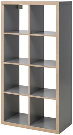 Ikea Estantería Kallax, color gris, paquete de efecto madera con paño de limpieza