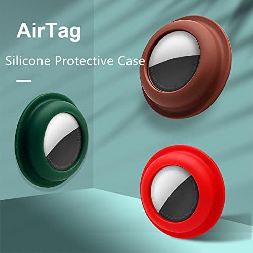 Air Tag – Funda adhesiva de silicona para Apple Airtag con soporte protector de silicona para Apple AirTag, portátil y antiarañazos, buscador de