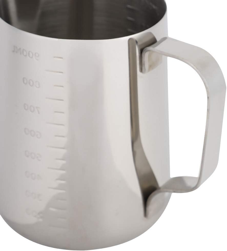 Jarra de leche de 34 onzas33.8 fl oz, jarra de espuma de leche, espumador de leche, jarra de leche para café, taza de vaporizador, taza de café de
