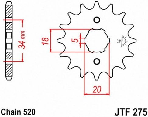 JT Sprockets jtf275.1515T frontales de acero Piñón