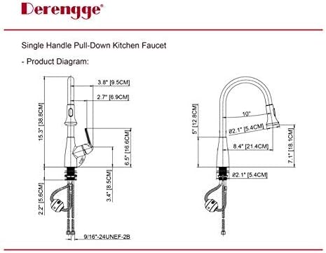 Llave de fregadero la cocina de una sola asa desplegable, F-058-SS