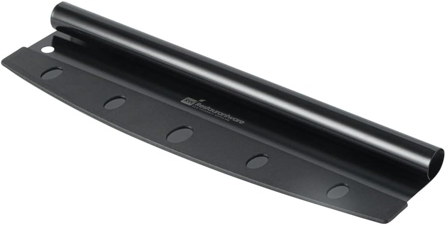 Restaurantware Met Lux – Cortador de pizza de acero inoxidable negro, con tapa, 13 34 x 3 12 pulgadas, caja de 1 unidad