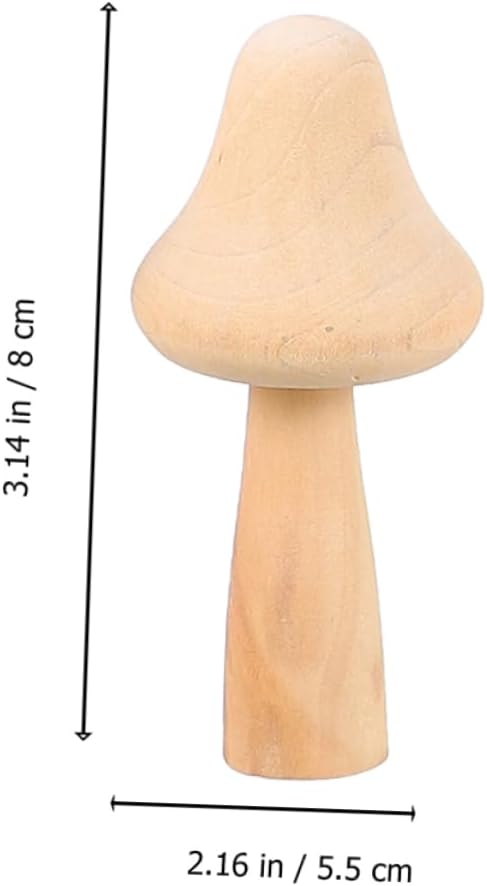 EXCEART 42 Pcs White Mushroom Natural Unfinished Mushrooms Nativity Toys for Kids DIY Mushroom Crafts Christmas Peg Mushroom Head Pegs Gnome Peg