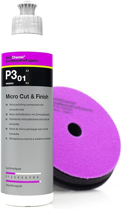KOCHCHEMIE Micro Cut & Finish – Compuesto de pulido con cera de carnauba – Eliminación permanente de hologramas, arañazos finos y marcas de lijado