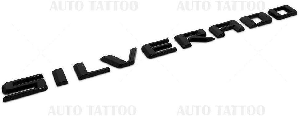 1 calcomanía para insignia de Silverado 2019-2023 con logotipo de letra para portón trasero Z71 LT LTZ, repuesto negro y rojo para Silverado (negro