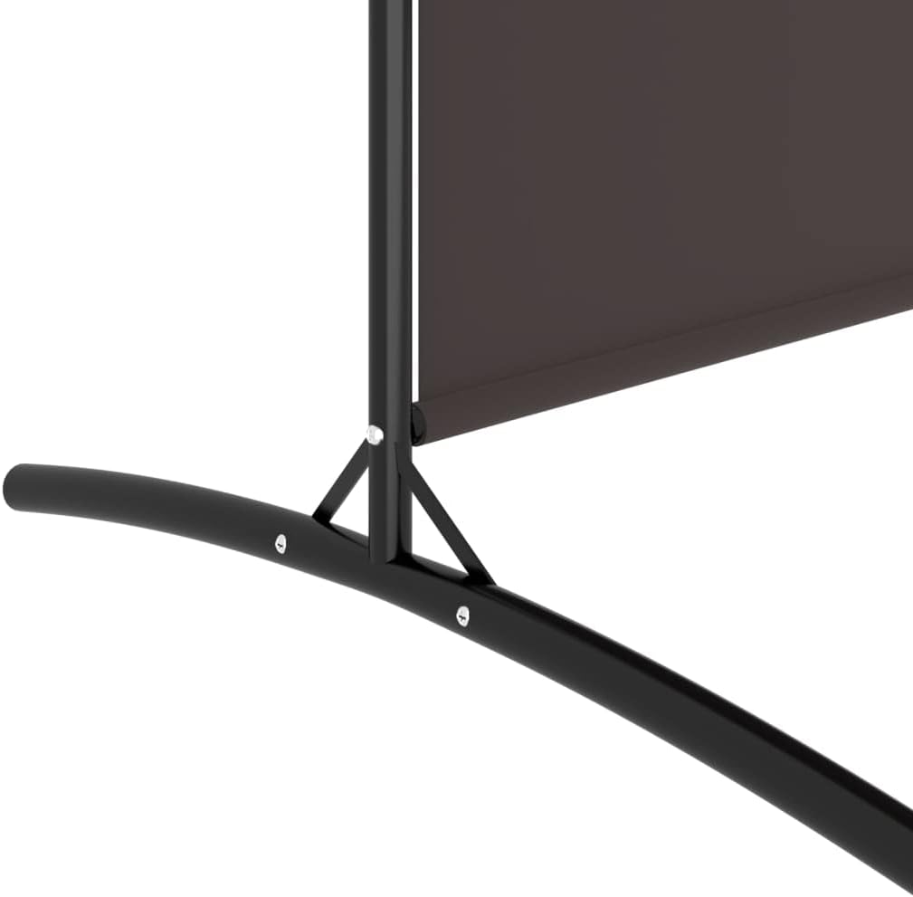 vidaXL Divisor de habitación marrón, pantalla de 6 paneles, 204.7 x 70.9 pulgadas, tela duradera 100% poliéster, reforzado con hierro, plegable,