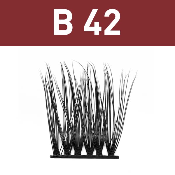 Extensiones de pestañas rizadas en racimo B42 D, 0.315-0.630 in, 72 racimos de pestañas rizadas C, D, B&Q LASH, extensiones de pestañas individuales
