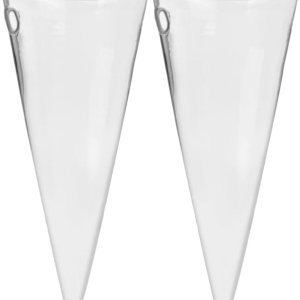 Operitacx Plantas 2 macetas colgantes de pared en forma de cono para plantas suculentas, macetas colgantes de vidrio terrario florero de flores Operitacx Plantas 2 macetas colgantes de pared en forma de cono para plantas suculentas, macetas colgantes de vidrio terrario florero de flores